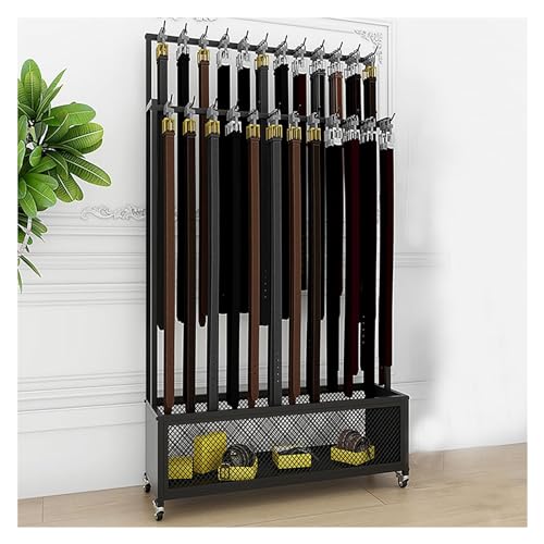 CAFIEDR Perchero Independiente con Ruedas para Cinturones, Expositor portátil Comercial para Corbatas, Ropa Interior y Calcetines con Cesta Inferior, para Tiendas de re(Black 90x30x156cm)