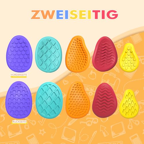 BDwing Silikon Fidget Toys Sensory Stones, 6 Stück Anti Stress Finger Spielzeug Stressabbau Reliever Geschenk für Kinder und Erwachsene, ADHS & Autismus Sensory Toys