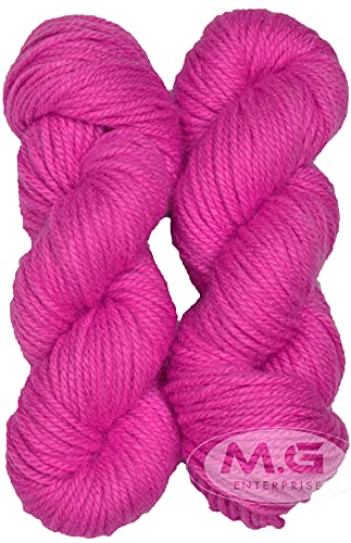 Image of M.G ENTERPRISE Os wal Knitting Yarn Thick Chunky Wool, Varsha Magenta 400 gm Best Used with Knitting Needles, Crochet Needles Wool Yarn for Knitting. by M.G ENTERPRISE Os walQ
