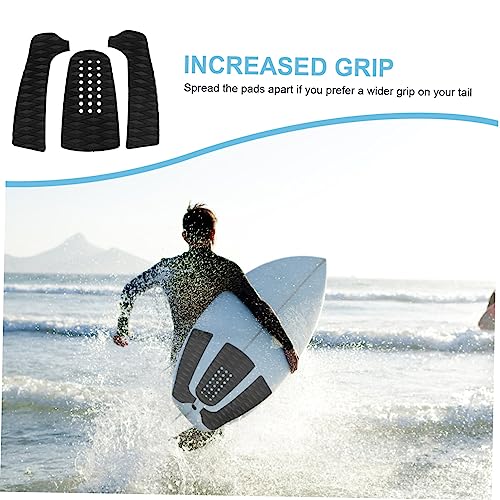 MOBUTOFU 3Pcs Surfboard Traction Pads Maximum Grip Adhesive Tail Pads for Surfboards and Skimboards Non Slip Pads with Holes for Enhanced Performance