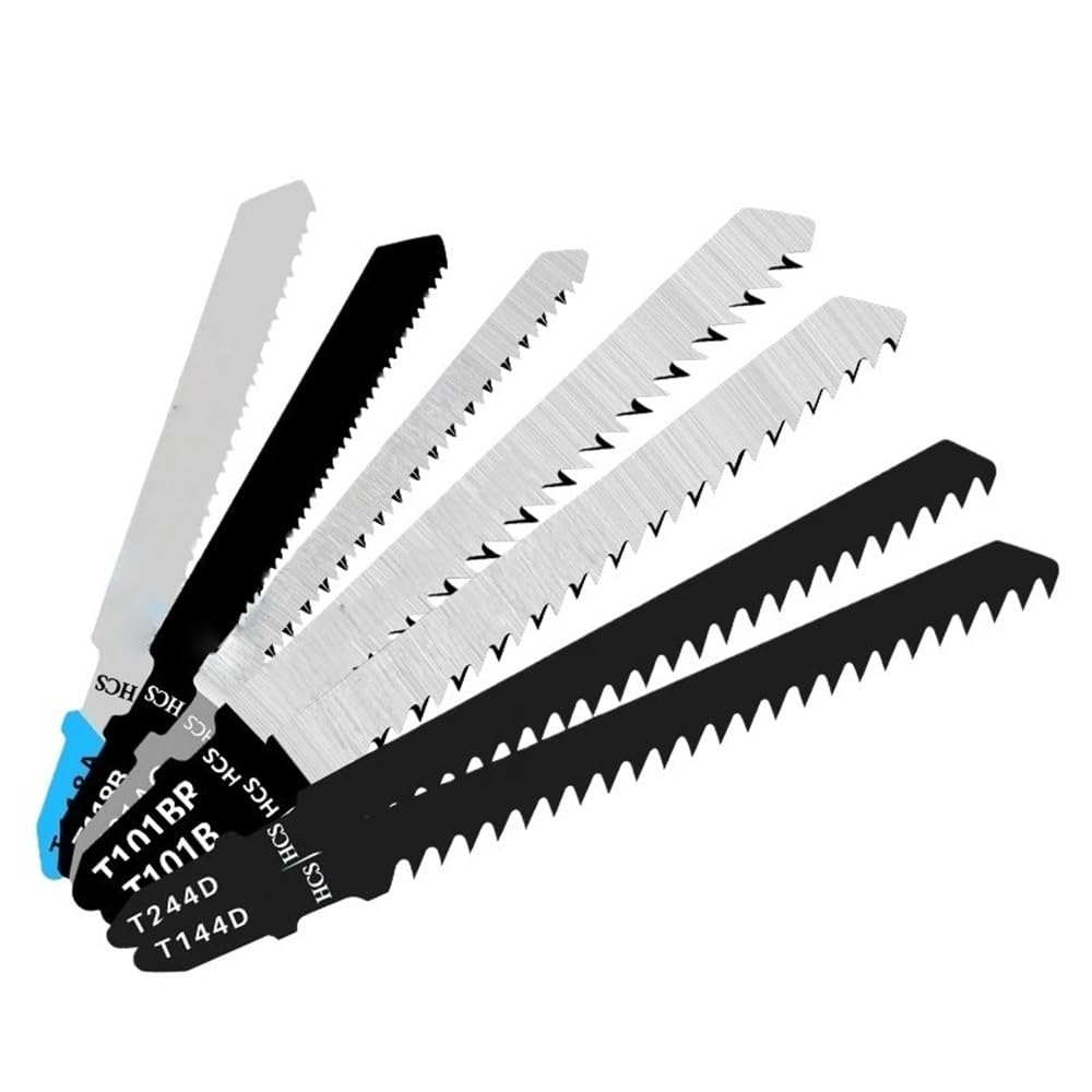 60 unids/set T vástago juego de hojas de sierra de calar for madera Metal PVC, hoja de corte de acero al carbono de precisión 76/82/100mm