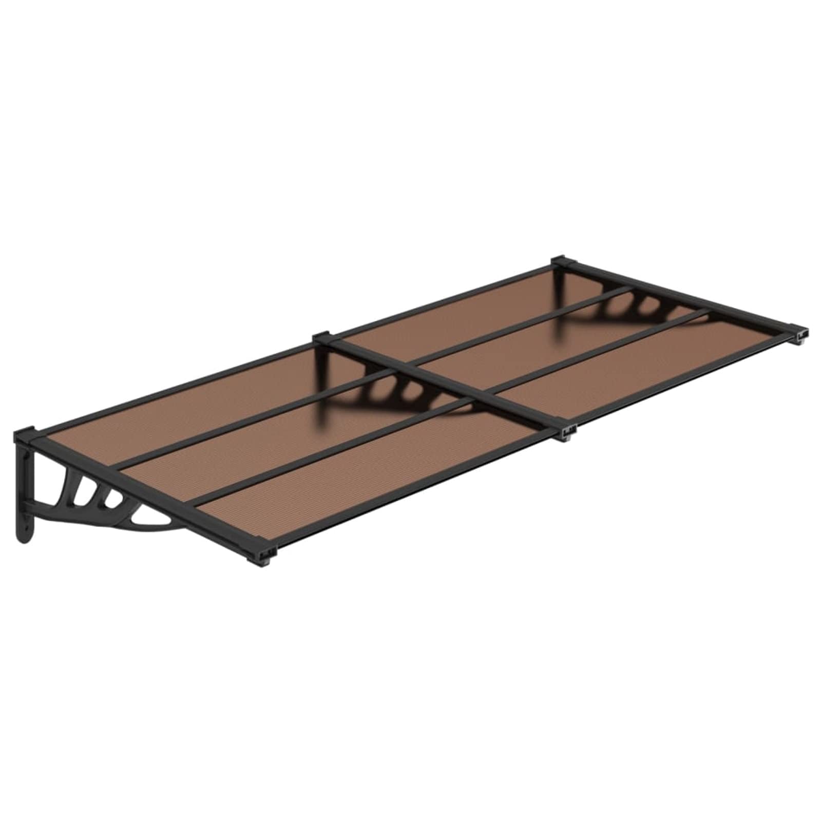IKAYAA Marquesinas Exterior para Puertas y Ventanas de Aluminio, Tejadillo de Protección, Cubierta de Policarbonato,Toldo de Entrada de Porche, Dosel de Techo, 199 x 90 cm,Negro