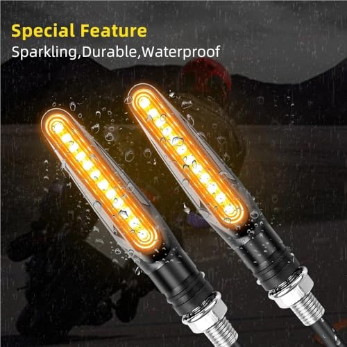 Luces intermitentes traseras de moto de 12V con freno y efecto de agua corriente secuencial 4