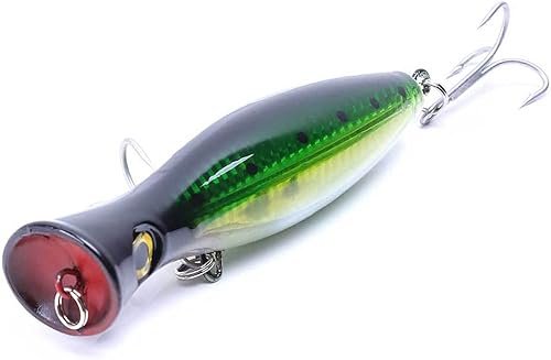 Miniatura 12 de Señuelo de Pesca Popper, Señuelos Popper de Superficie JAZALIC con Ojos 3D, Accesorios de Pesca para Lanzamiento en Superficie de Agua Salada y