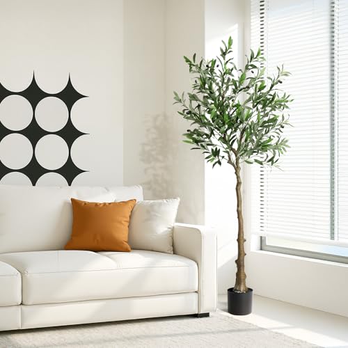 LEADZM Künstlicher Olivenbaum 150cm kunstpflanze Künstliche Pflanzen Olivenbaum Künstlich Kunstbaum wie echt für Balkon Wohnzimmer Büro (150cm)