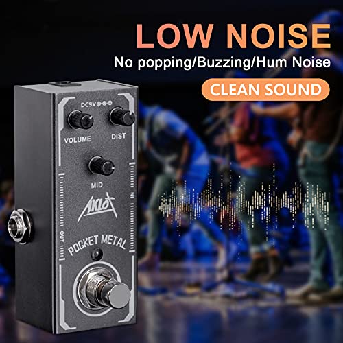 Pocket Metal Guitar Pedal, Aklot Electric Effects Pedals Distortion Sounds Mini Single Type Dc 9V True Bypass #TOP3