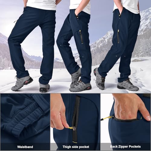 Toomett Men's hiking Snow Pants Skiing Winter Insulated Fleece lined Outdoor Water Repellent camping,walking,fishing2