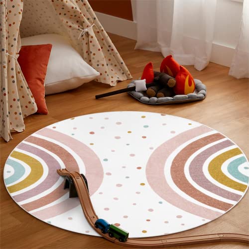 Staruia Colorful Round Rug For Nursery thumb #2