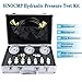 SINOCMP Hydraulic Pressure Test Kit with 3 Gauges 25/40/60 Mpa, 9 Couplings, 3 Test Hoses, Hydraulic Gauge Tester Set for Excavator Construction Machinery
