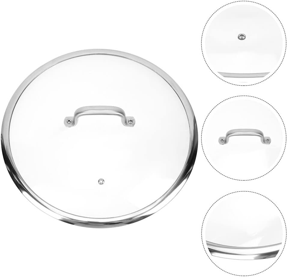 UPKOCH Lid Handle Tempered Glass Cover for Non-stick High-temperature Vent for Safe Cooking Easy to Clean Dishwasher Safe Cookware Accessory