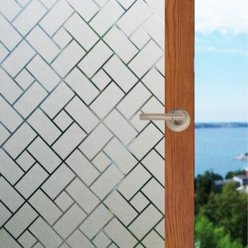 Woohome Privacy Glass Film Decorative Window Black Daisy Frosting Film Window Sticker Frosted Vinyl Sheets for Home, Office (24" X 200")