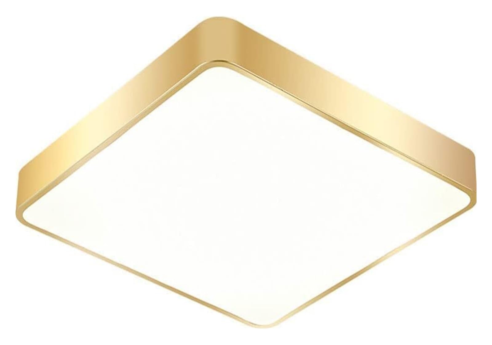 Plafonnier doré brossé LED au design moderne et profil bas - 8