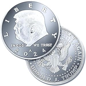 Donald Trump Silver Coin 2024 with Certificate of Authenticity, President Coin, Trump Coin Collectors, Silver Plated, 38mm x 2mm