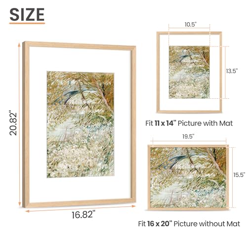 Image of upsimples 16x20 Picture Frame Solid Wooden, Nursery Decor, 1Pack Natural