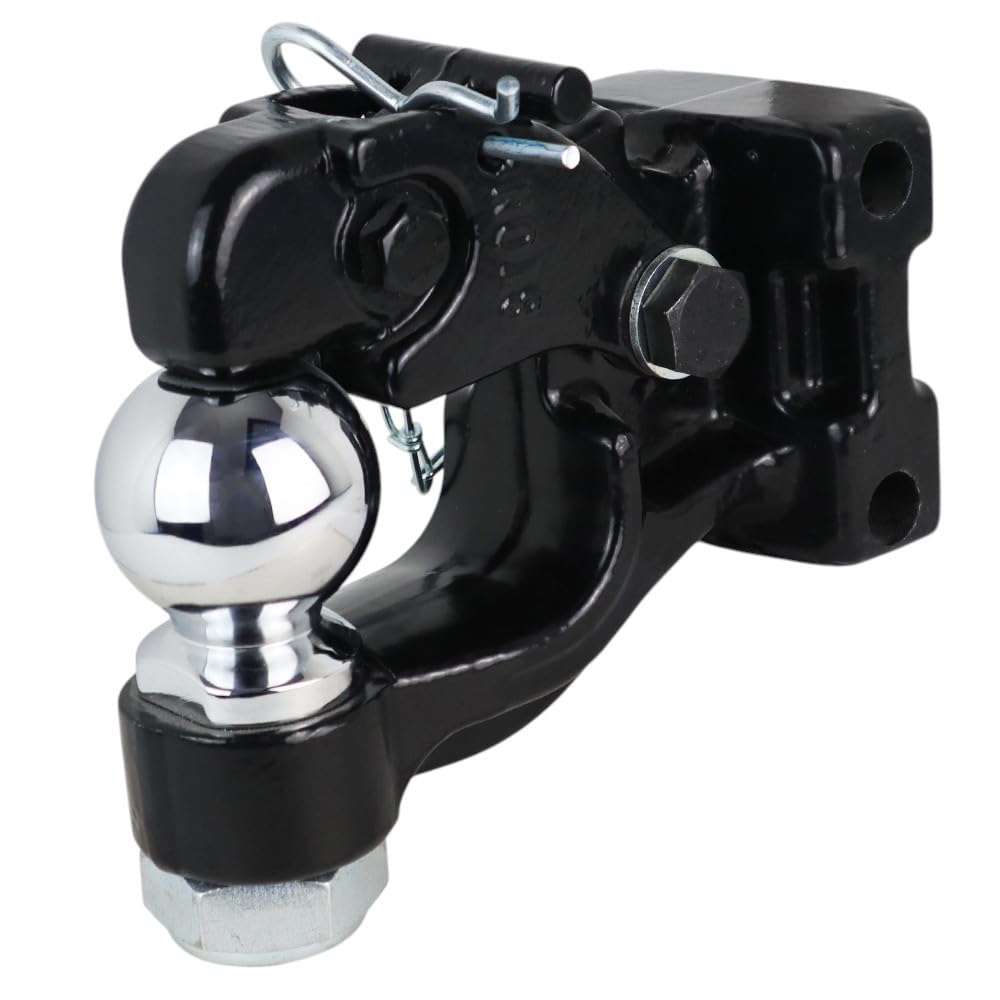 Shocker XR Adjustable Channel Pintle & Ball Combo Hitch, Fits 2-1/2