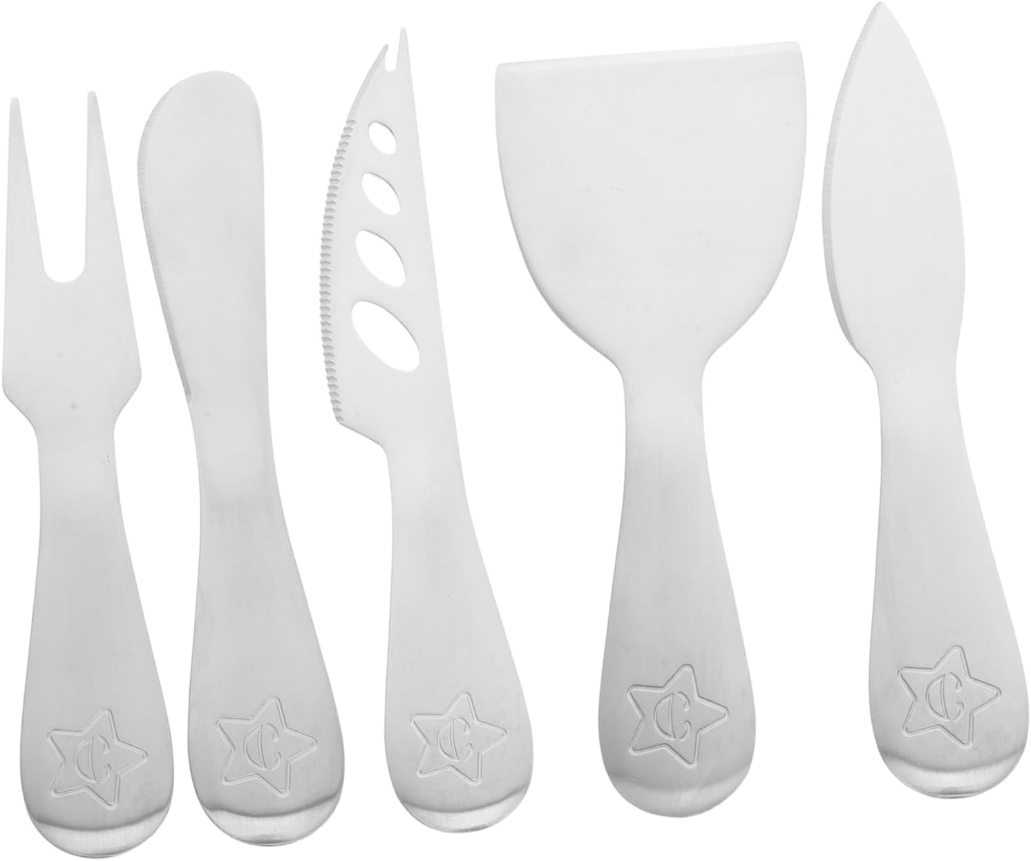 Cabilock 5Pcs Stainless Steel Cheese Knife Versatile Cheese Tools for Easy Butter Spreading and Cheese Slicing for Dinners Picnics and Charcuterie Boards Cabilock 5Pcs Stainless Steel Cheese Knife Versatile Cheese Tools for Easy Butter Spreading and Cheese Slicing for Dinners Picnics and Charcuterie Boards