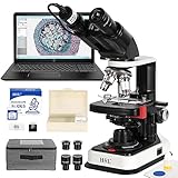 HSL 40X-2500X Binocular Compound Microscope Profesional,3MP Camera Electron microscopes for Adults,Biological lab microscopio 1000x 400X Mechanical Stage Digital abbe Condenser