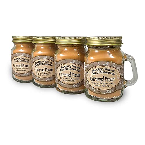 Our Own Candle Company Caramel Pecan Scented Mini Mason Jar Candle, 3.5 Ounce (4 Pack) #TOP8