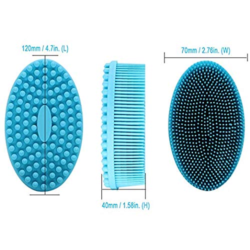 Loofah Exfoliating Body Scrubber 2 In 1 Face And Body Silicone Scrubber - Silicone Shower Brush Bath Sponge Loofa #TOP2