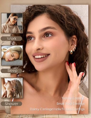 ORAZIO Small Gold Hoop Earrings for Women Hypoallergenic 14K Gold Plated Chunky Huggie Earring Sets for Multiple Piercing Dainty Earing Stacks Set Cute Silver Cartilage Jewelry Trendy Gifts3