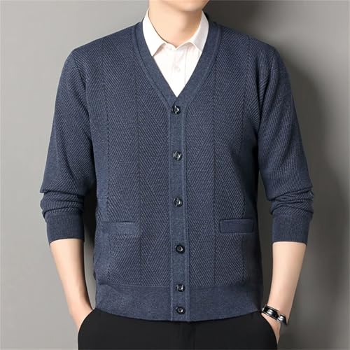 Men Winter Warm Knitted Cardigan V-Neck Fashion Sweatercoat Fashion Thick Fleece Casual Knit Cardigans2