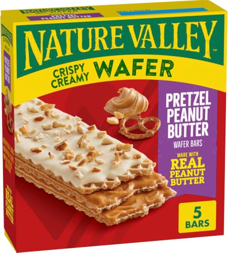 Image of Nature Valley Crispy Creamy Wafer Bars,Pretzel Peanut Butter,5 Bars,6.5 oz,(Pack of 6)