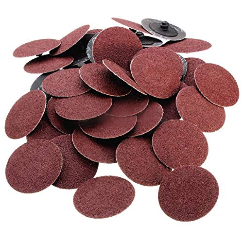 Katzco 25 Pieces - 3 Inch 80 Grit Roll Lock Sanding and Grinding Discs - for Rotary Tools, Die Grinder, Drill, Carpenters, Woodworking