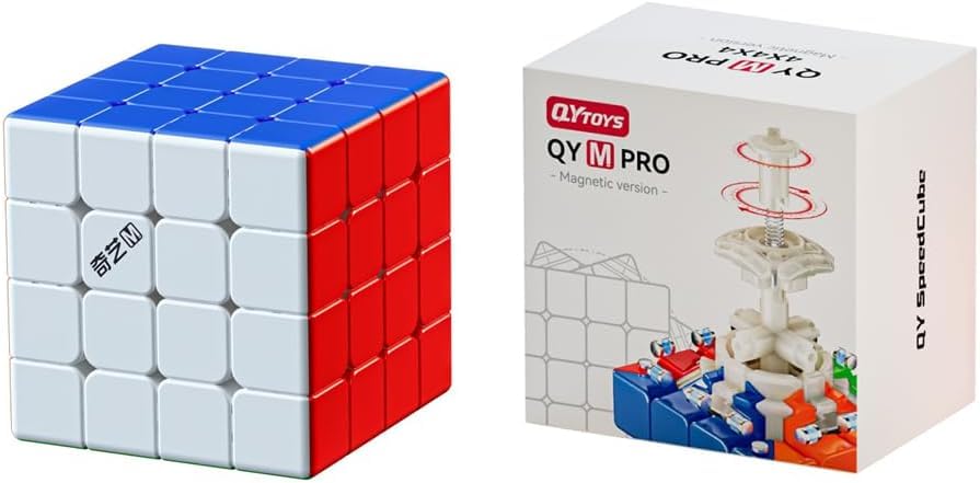 Image of HAWKISTER Qiyi M Pro 4X4 Magnetic Speed Cube, Qy 4X4X4 Professional Stickerless Magic Cube Puzzle, 2024 Edition, For Kid