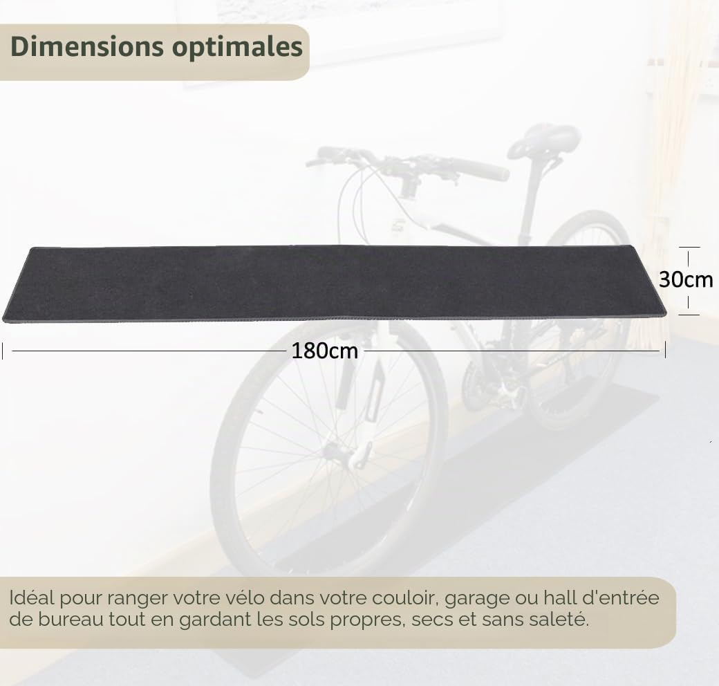 Intérieur Vélo Tapis de sol protecteur, Noir