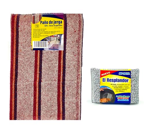 JF Jose Fincowski- Mexican Jerga Multi-Purpose Extra Large 19x55, Floor Microfiber Cleaning Cloths, Set 6 pcs, Includes Dish Scrubber. Perfect for Mopping and Floor Cleaning. Jerga Mexicana (1)