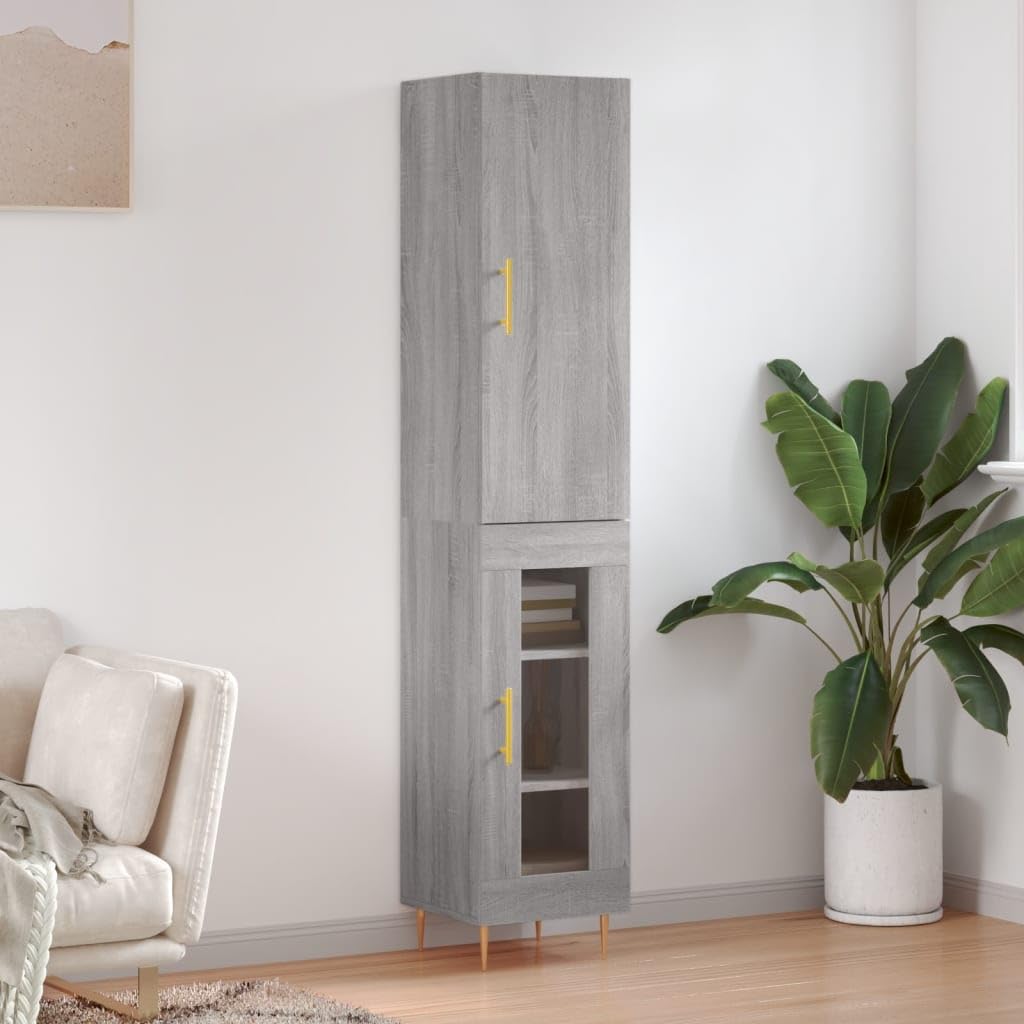 Armadio alto grigio Sonoma, 34,5 x 34 x 180 cm, in legno