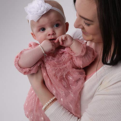 Cherished Moments Sterling Silver Mom and Me Cultured Pearl Matching Bracelet for Mom and Daughter "Forever in My Heart" Sold as a Set or individually2
