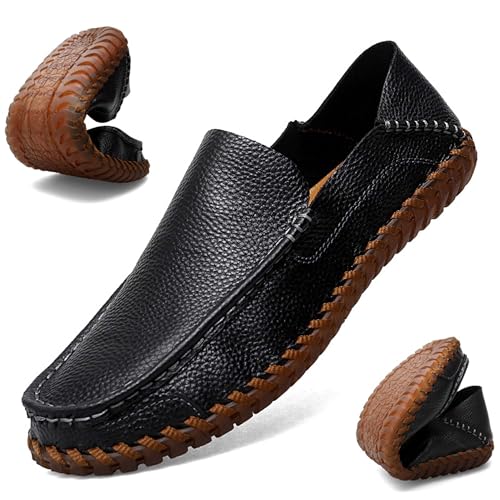 Men's Casual Leather Loafers Classic Business Office Formal Uniform Walking Driving Flat Shoes