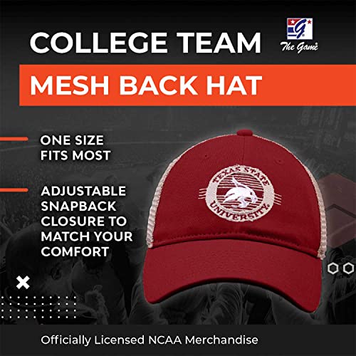 The-Game-NCAA-Snapback-Patch-Meshback-Classic-Comfort-Adjustable-Size-Let-Everyone-Know-which-Team-You-Support-Texas-State-Bobcats-Red-Adult-Adjustable