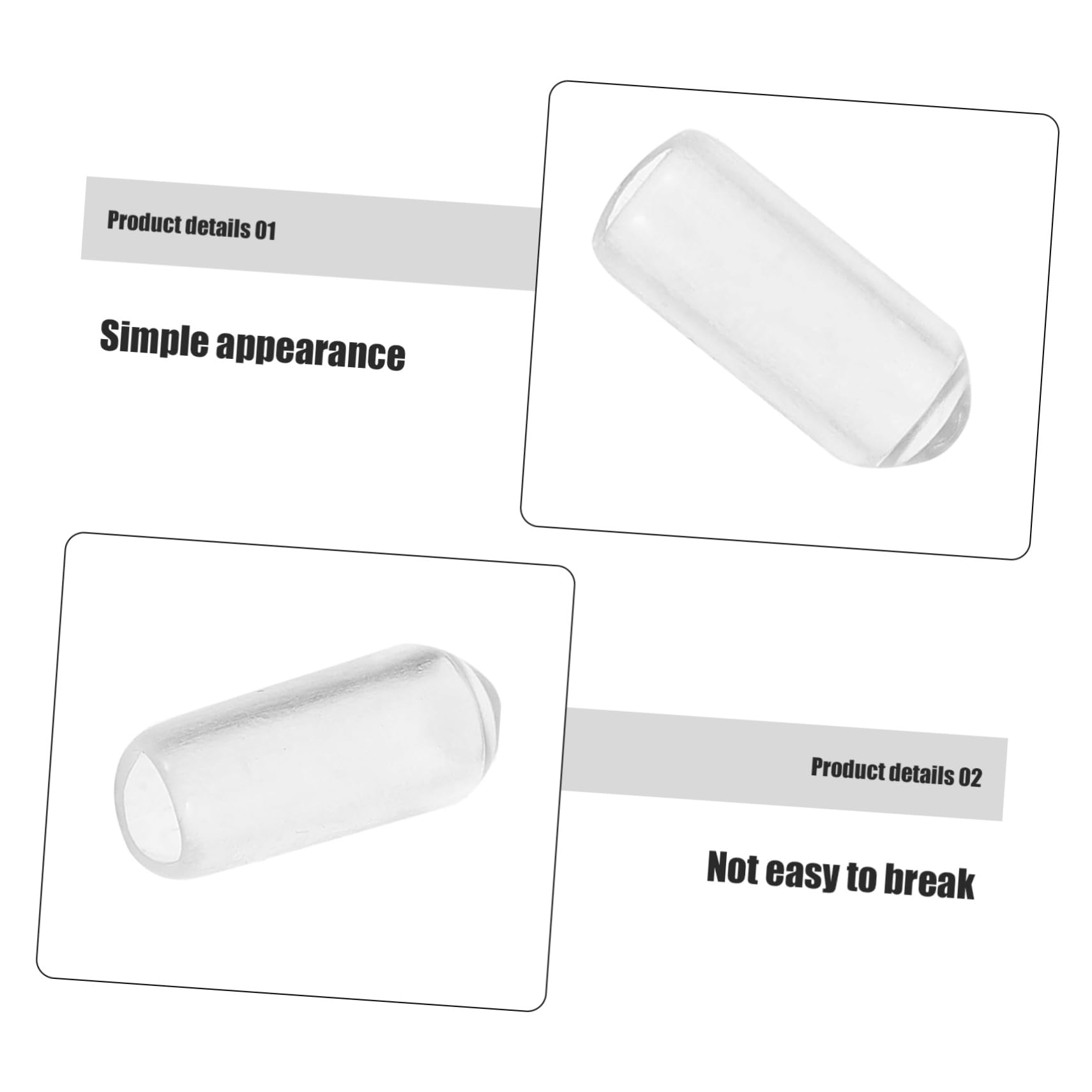 FRCOLOR 200pcs Transparent Rubber End Caps for 6mm Headbands, Replacement Diy Hair Band Accessories, 4.0mm Inner Diameter - Image 3