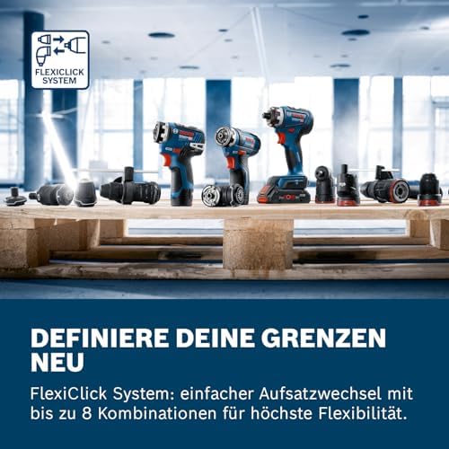 Bild 3 - Bosch Professional 12V System Akku Bohrschrauber GSR 12V-35 FC - FlexiClick System (inkl. 2x 3.0Ah Akku, Schnellladegerät GAL 12V-40, 4x Aufsätze, L-BOXX)
