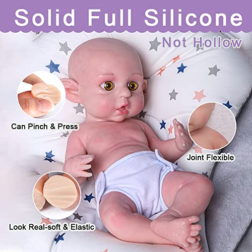 Muñeca bebé reborn de silicona realista 18.5" miniatura 5