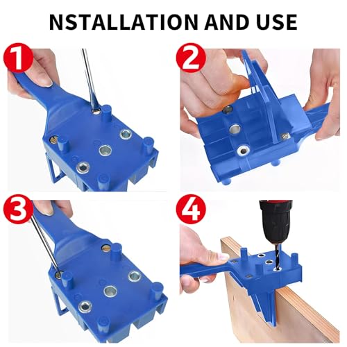 GIONAR 44PCS Dowel Jig Kit - Professional Woodworking Doweling Jig with Metal Sleeve, Complete Drill Guide Set Featuring 6/8/10mm Bits & Wooden Dowels for Exact Joinery 3 GIONAR 44PCS Dowel Jig Kit - Professional Woodworking Doweling Jig with Metal Sleeve, Complete Drill Guide Set Featuring 6/8/10mm Bits & Wooden Dowels for Exact Joinery - Image 3