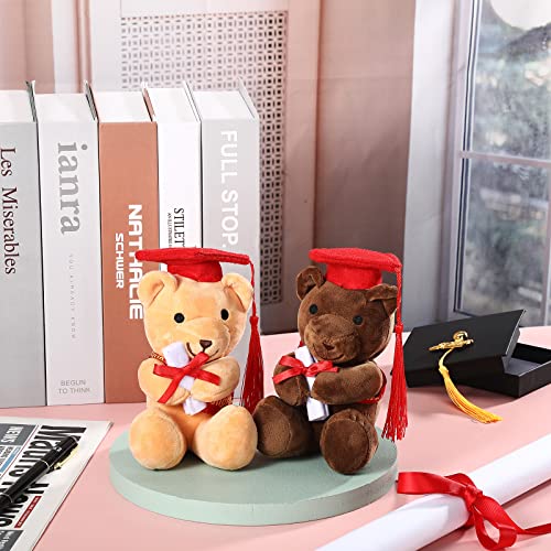 Hungdao 4 Pieces Graduation Bear Class Of 2023 Graduation Bear Graduation Plush Bear Graduation Gift Stuffed Graduation Animal For Kindergarten Elementary High School College Grad(Red) #TOP6