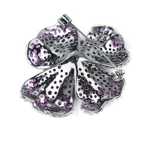 Image of Elegant Crystal Blooming Rose Flower Brooch Lapel Pin Breastpin for Women Birdal Cardigan Hat Scarf Suit Sweater Floral Pins