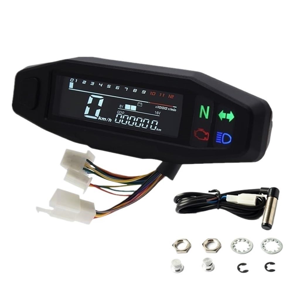 Digital Odometer Motorcycle Speedometer Oil Gauge Tachometer Universal Digital Meters Instrument Cluster Turn Signal Light Indicator