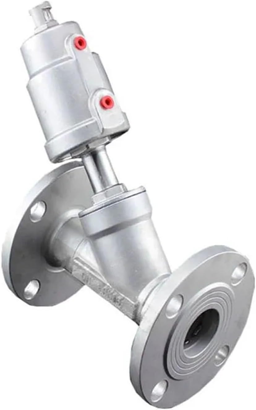 1PCS DN32 stainless steel flange pneumatic angle seat valve normally closed pneumatic valve for steam light oil(CLOSED_DOUBLE ACTING)