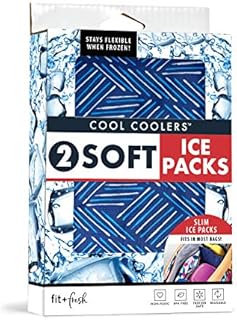 Fit & Fresh Cool Coolers Reusable & Flexible Soft Ice Packs, 2PK, Navy