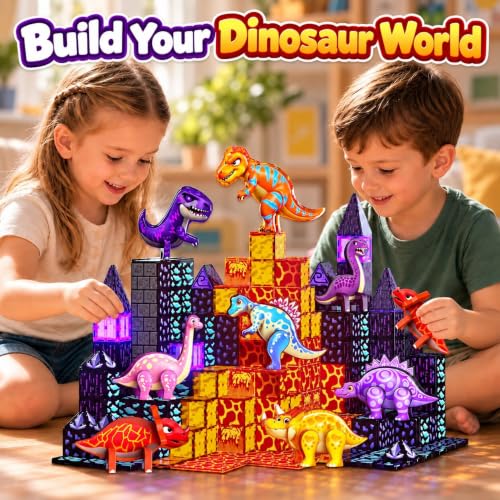 GobiDex 100-Pc Dinosaur Magnetic Tiles Set 17.99 w/ Code + 70% Off Code HBLEZW1M - image 2