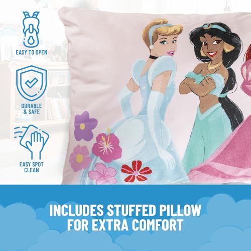 Image of Jay Franco Kids Slumber Bag and Pillow - 54 x 27 Inch Comfy Indoor Sleeping Bag for School and Sleepovers, 2 Piece Set, Pink - Princess