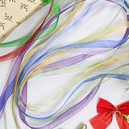 Ruban en organza rose de 1,9 cm au tissage fin pour cadeaux raffinés - 8