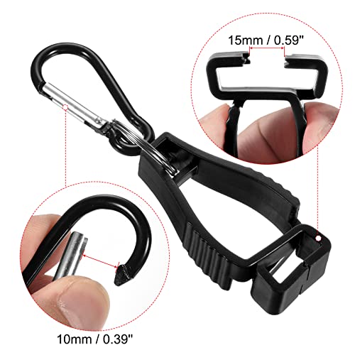 PATIKIL Glove Keeper, 2 Pack Gloves Grabber Clips Prevent Losing Hook Holder Hanger for Glasses Helmets Black - Image 3