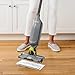 Shark VACMOP Cordless Hard Floor Cleaner, Vacuum and Spray Mop, Powerful Suction, Lightweight, LED Headlights, Includes 4 Disposable Pads, 12oz Multi-surface Cleaning Solution, Gray, VM252