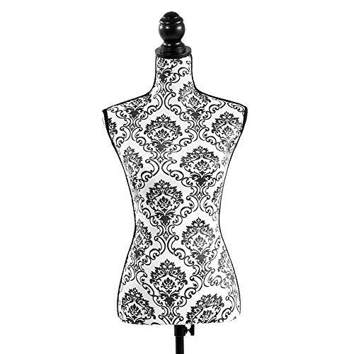 Female Mannequin Torso Dress Form Black Tripod Stand Display Baroco Style