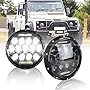 NSLUMO 7 Inch LED Headlight 75w LED Driving Headlight Replacement Kit for LandRover Defender 90 110 Super Bright High Low Beam & DRL H4 Socket H5024 H6017 H6024 Sealed Beam Led Truck Headlights